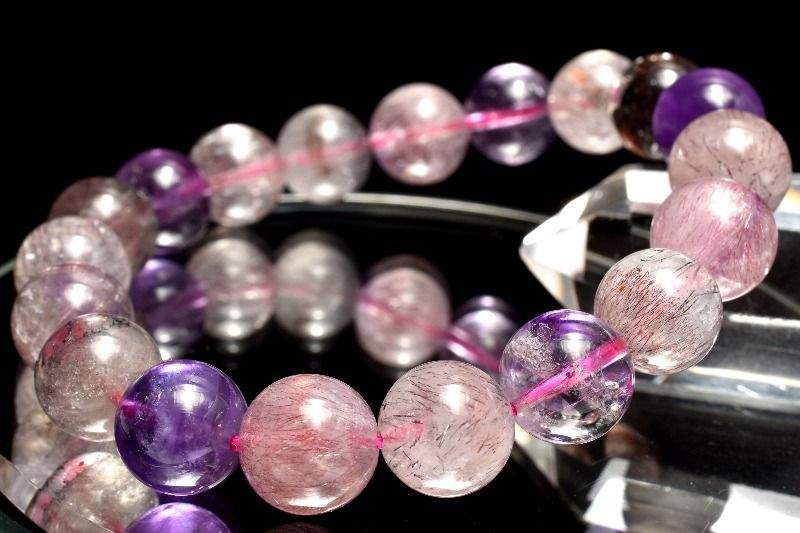 １点物 上質 マルチ スーパーセブン 10 5 mm ブレスレット パワーストーン 天然石 _MC 665 ブレスレット バングル アクセサリー ハンドメイド 手芸