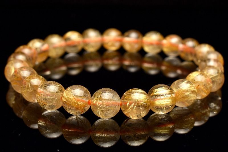  １点物 AA 黄金針 ゴールドルチルクォーツ 7 5 mm ブレスレット パワーストーン 天然石 _MC 668 ブレスレット バングル アクセサリー