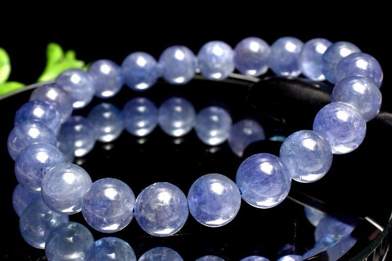 1点物 AA 群青色の結晶 タンザナイト 8.5mm ブレスレット パワーストーン 天然石 _MC677