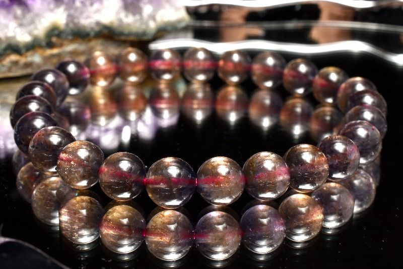 １点物 AAA 多色性 アイオライトサンストーン 7.5mm ブレスレット パワーストーン 天然石 _MC682