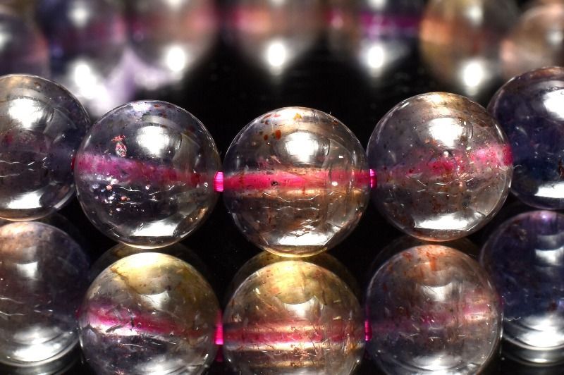 １点物 AAA 多色性 アイオライトサンストーン 9.5 mm ブレスレット パワーストーン 天然石 _MC 685