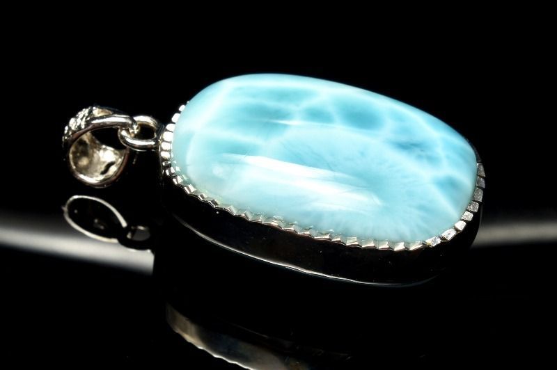 １点物 シルバー925 ラリマー 23 x 16 mm オーバル ペンダントトップ パワーストーン 天然石 _PC 6902