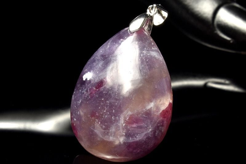 1点物】シルバー925◇梅の花 ピンクトルマリンインレピドライトシリカ