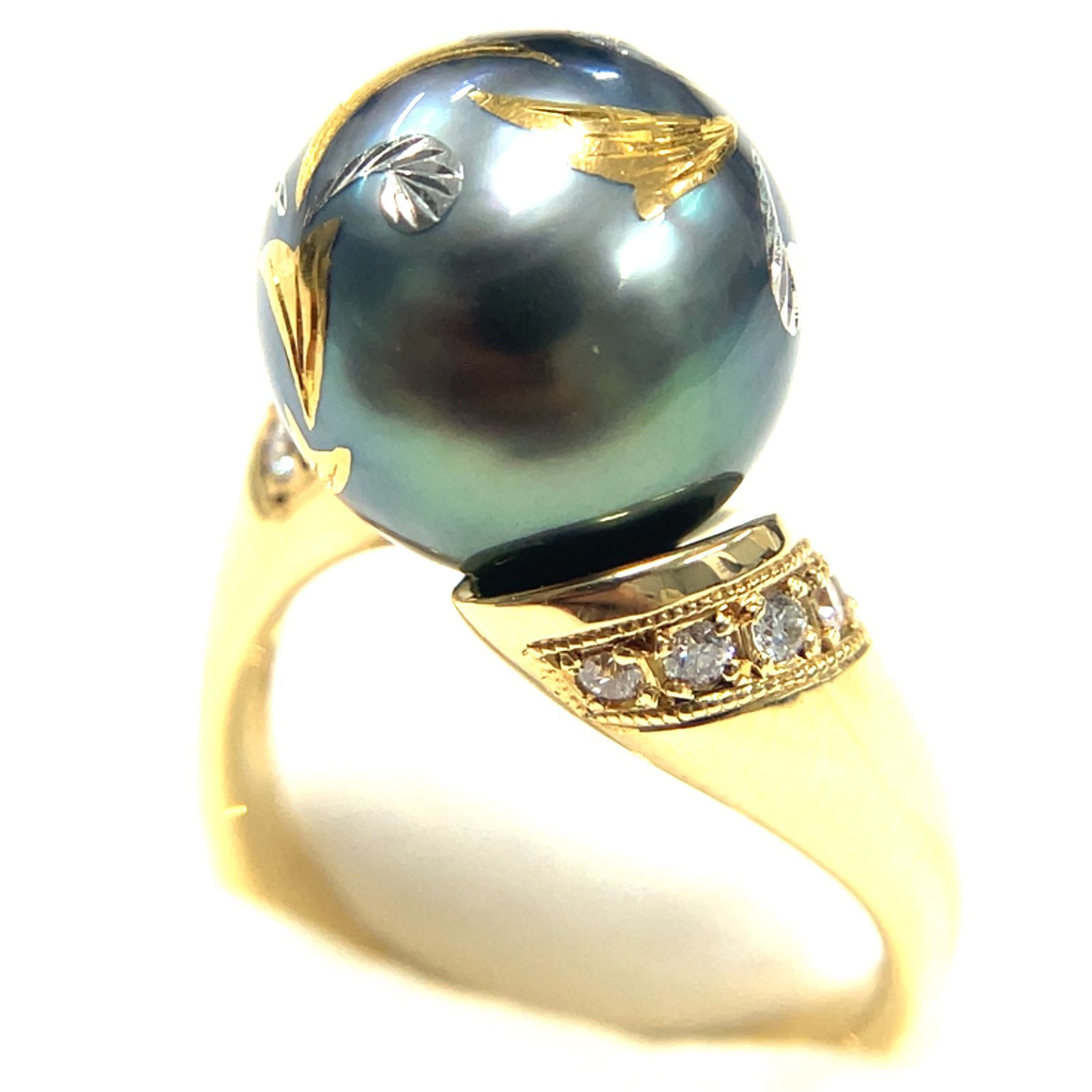 ケース付き PIQUE ピクウェ クロチョウ ゴールド リング K18