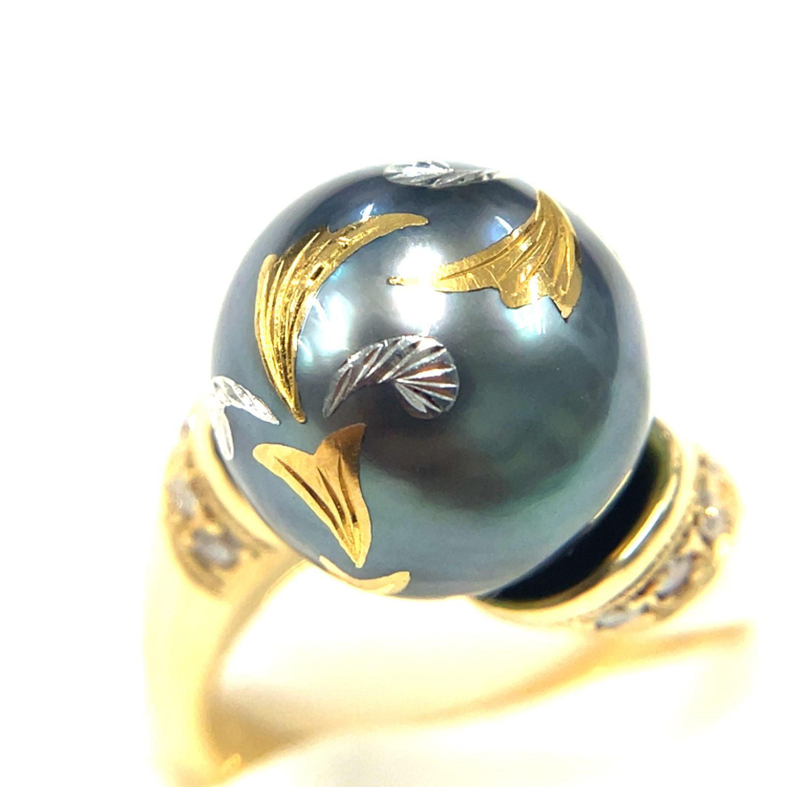 ケース付き PIQUE ピクウェ クロチョウ ゴールド リング K 18