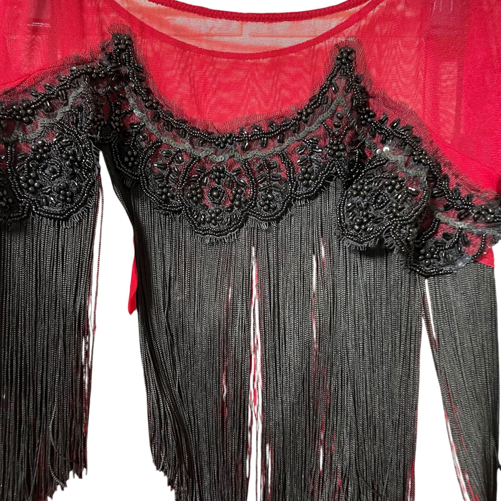  Z 1596 CHACOTT ROYAL DANCE チャコット フラメンコドレス 社交ダンス レッド サイズL ドレス(ムームー) フラダンス