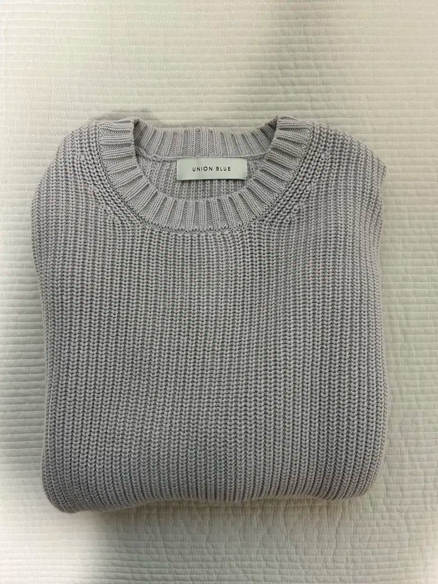 YUNION BLUE ユニオンブルー RUN LAUNDRY コットン ニット ライトグレー Lサイズ