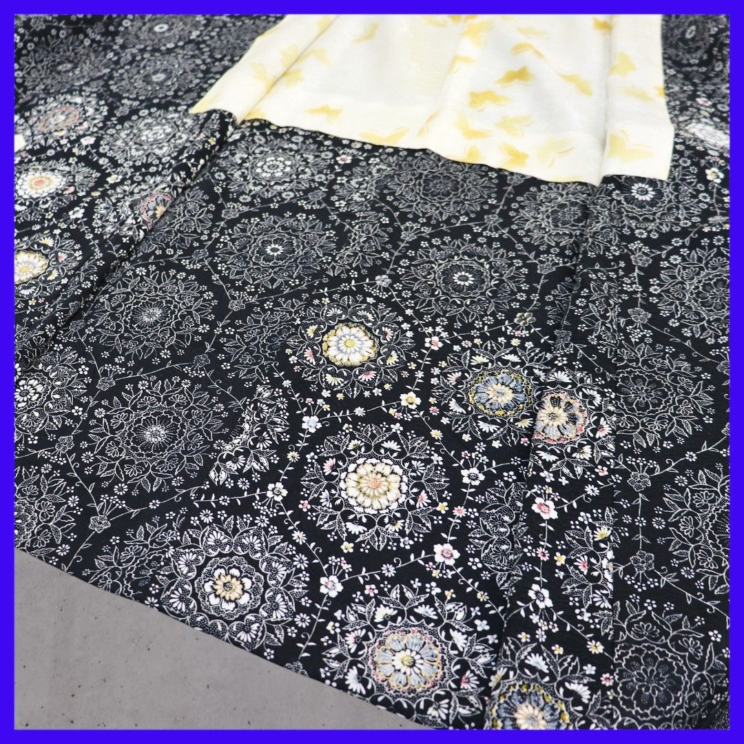  a 1202 ｡ 三日月とうさぎ SHOPフォローで きクーポン有り 正絹 アラベスク 道行コート 和装コート 都衿 羽織 着物 浴衣