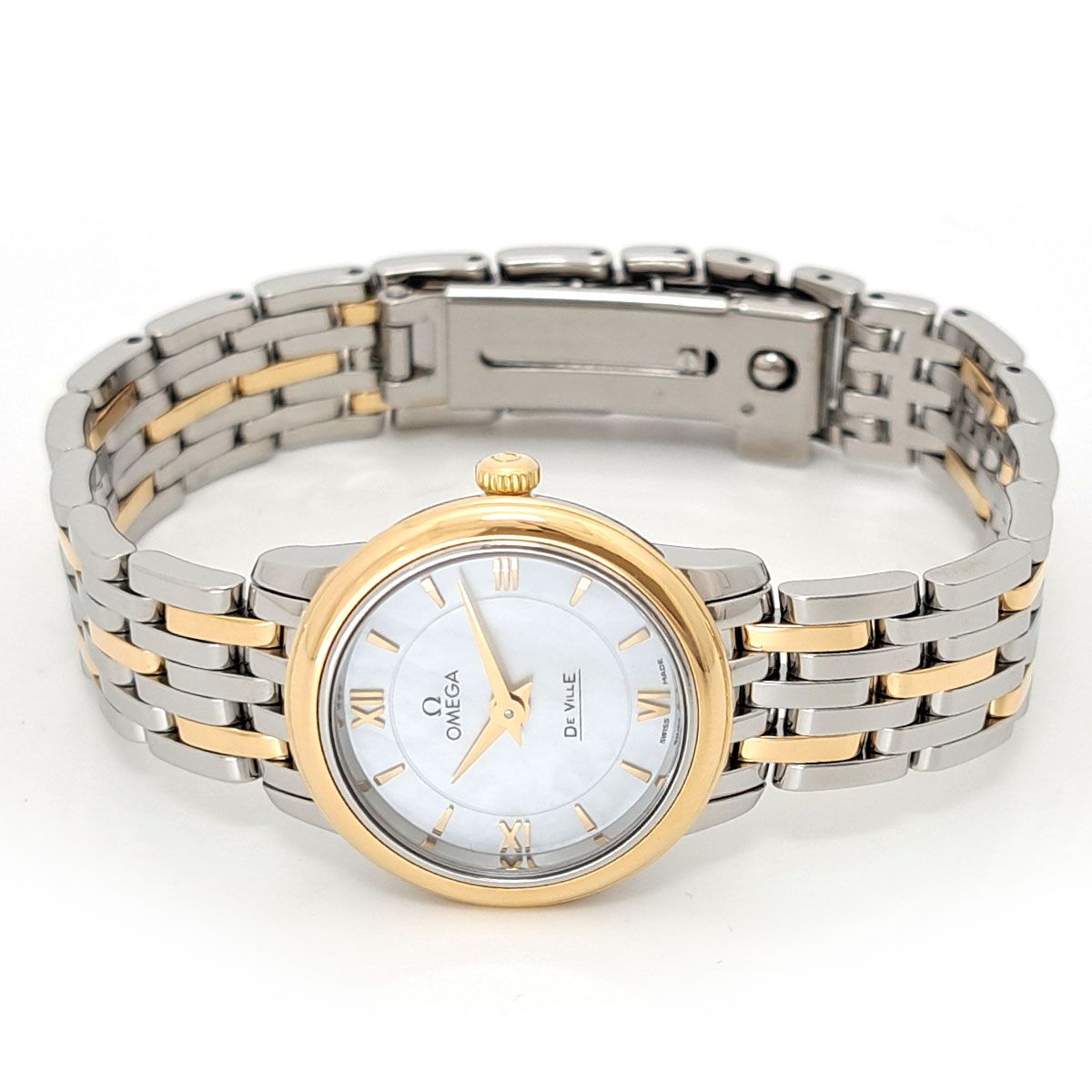 オメガ デビル プレステージ 424.20.24.60.05.001 クオーツ ステンレススティール イエローゴールド レディース OMEGA 時計