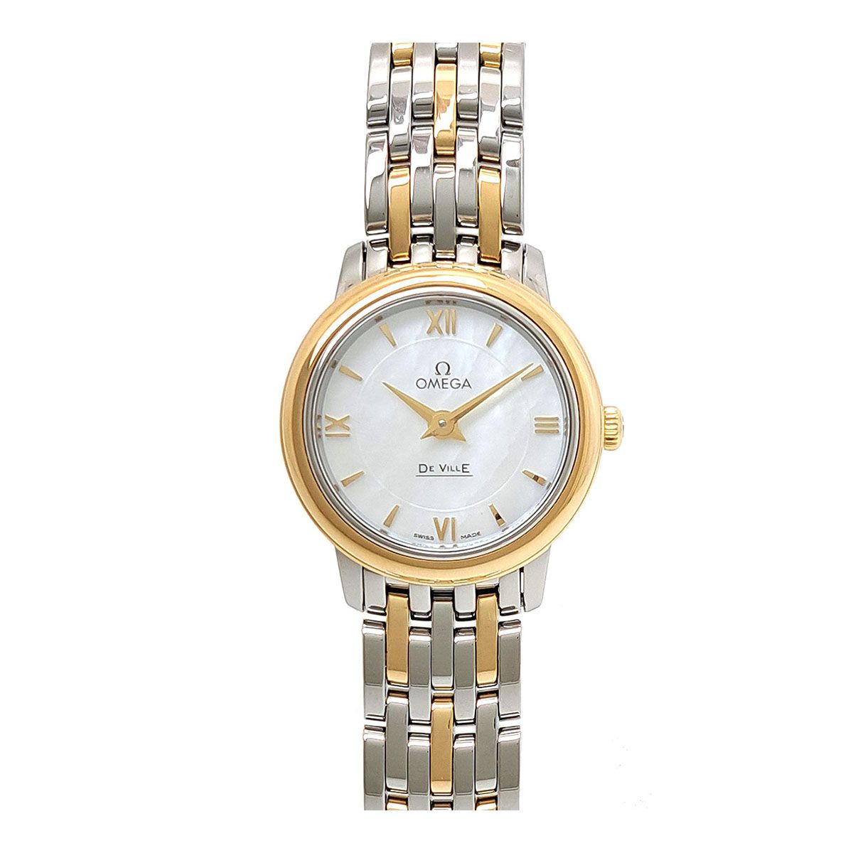 オメガ デビル プレステージ 424.20.24.60.05.001 クオーツ ステンレススティール イエローゴールド レディース OMEGA 時計