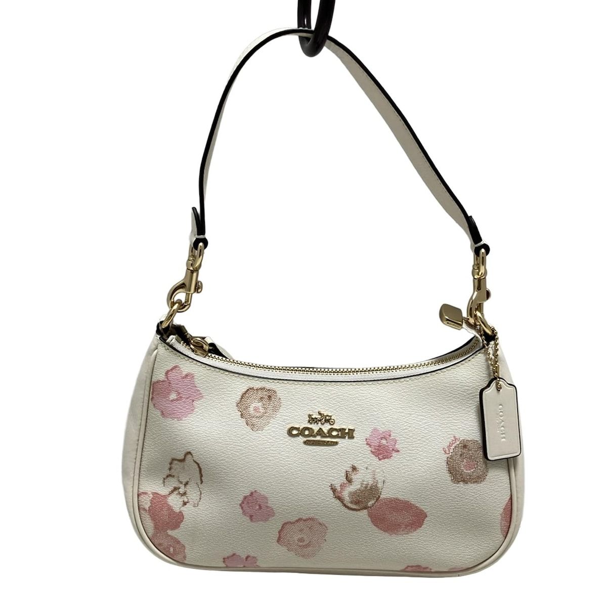 COACH コーチ ハンドバッグ - CR746 アイボリー×ピンク×ベージュ 花柄 レザー