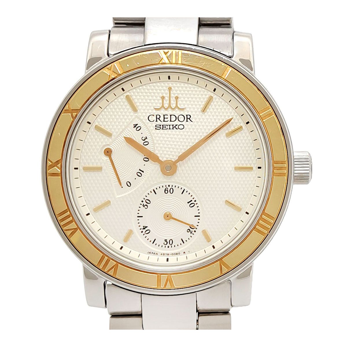 セイコー クレドール パワーリザーブ Overhauled GCAY992 手巻き ステンレススティール イエローゴールド メンズ SEIKO 時計