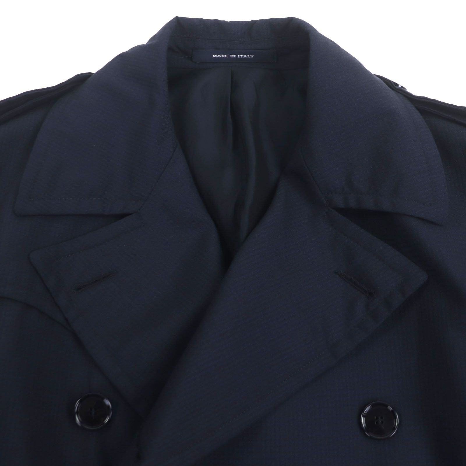 TAGLIATORE タリアトーレ 15UEZ080 BLUE SUN ウール ベルト付き トレンチコート ネイビー 46 イタリア製 メンズ