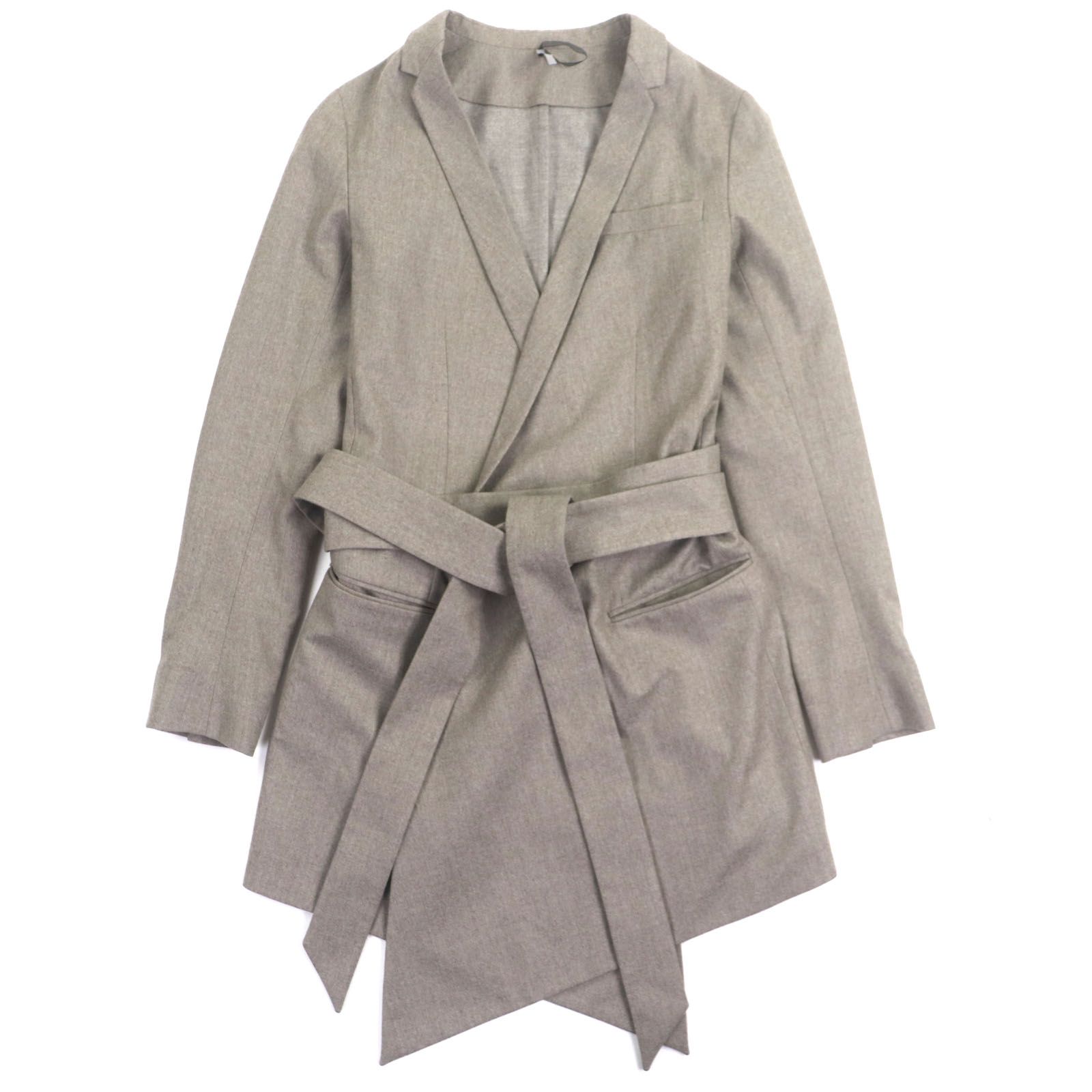 Dior HOMME ディオールオム 0H4124211481 ウール ベルト付き テーラードジャケット グレー 38 イタリア製 メンズ