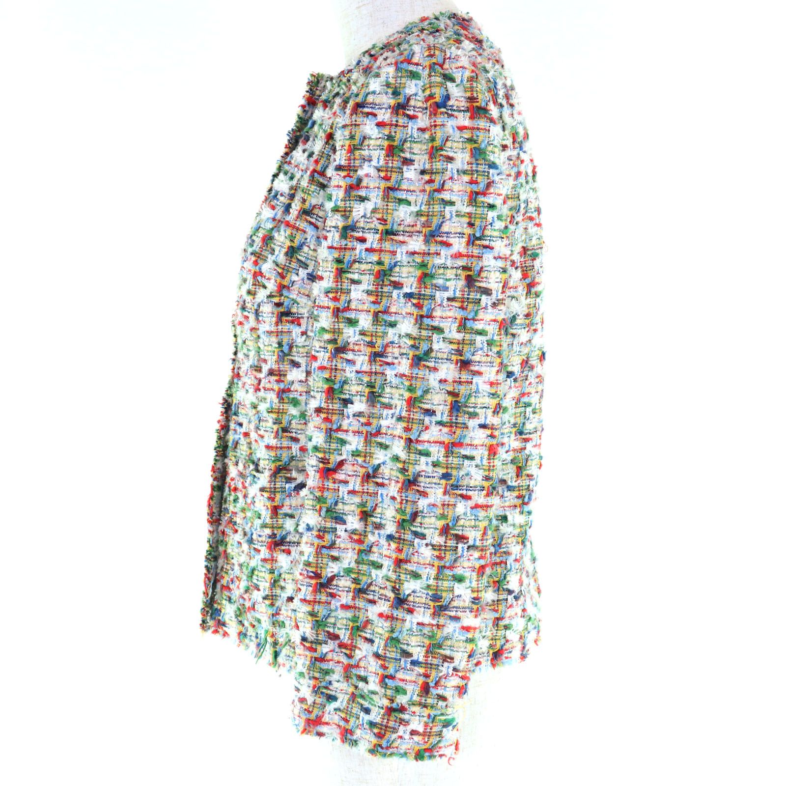 DOLCE-GABBANA ドルチェ&ガッバーナ SJ-F261IT 比翼仕立て ツイード ノー ジャケット マルチ 40 イタリア製 レディース