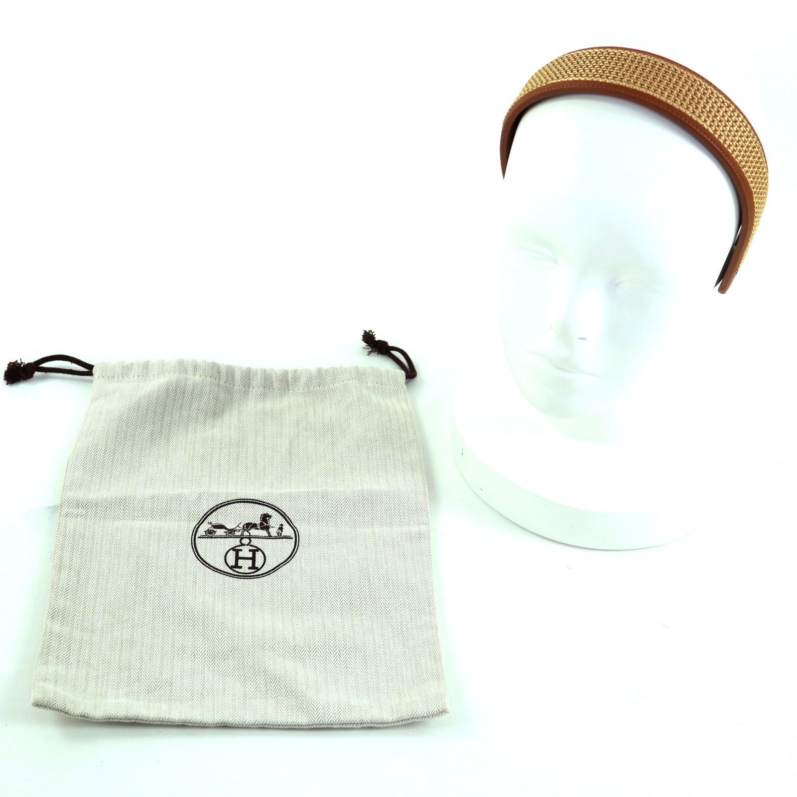 HERMES エルメス エリザベス カチューシャ ゴールド スイフト セリエシルバー金具 ヘアバンド ヘア 保存袋付き イタリア製 レディース