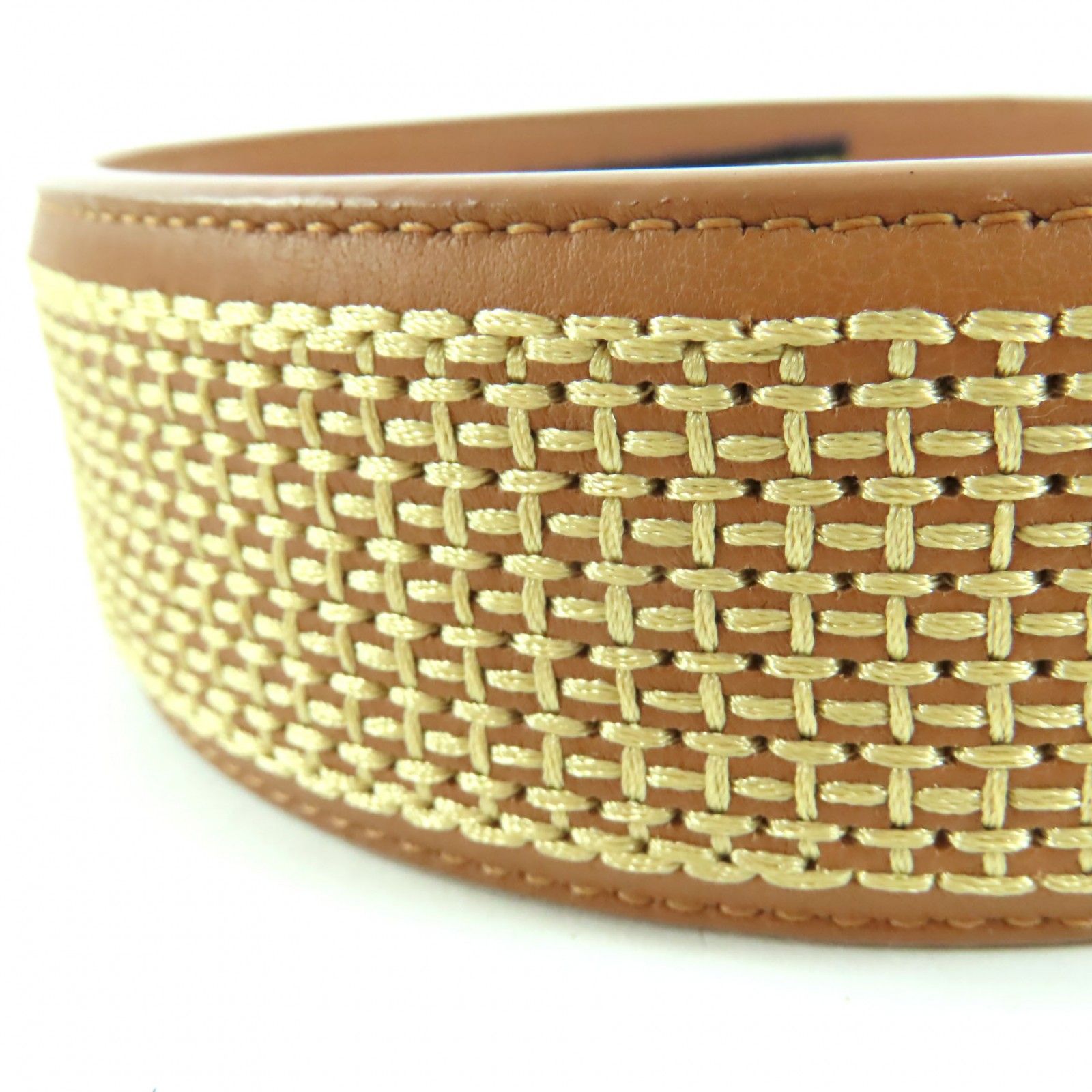 HERMES ベージュレザー エリザベスヘアバンド　カチューシャ HERMES ベージュレザー エリザベスヘアバンド カチューシャ HERMES