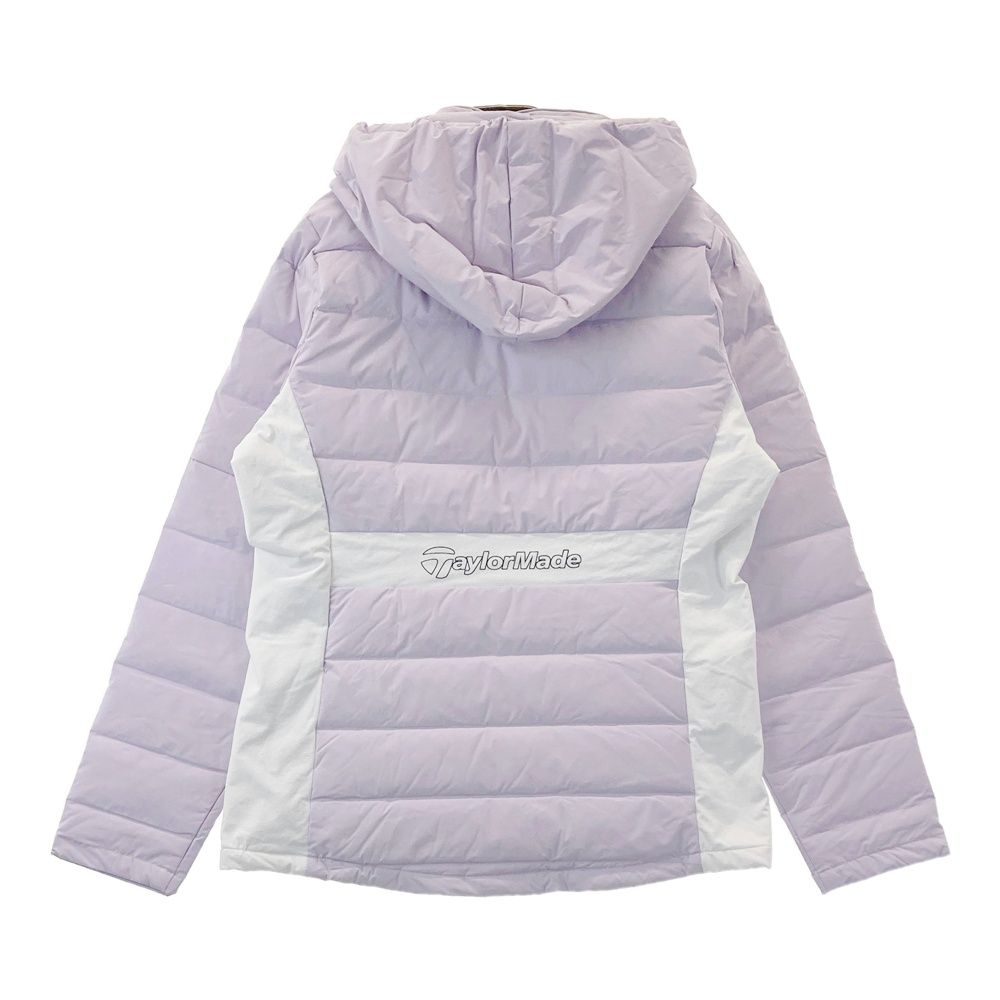 サイズ O TAYLOR MADE テーラーメイド フード付 裏起毛 ダウン ジップジャケット パープル系 ゴルフウェア レディース ストスト