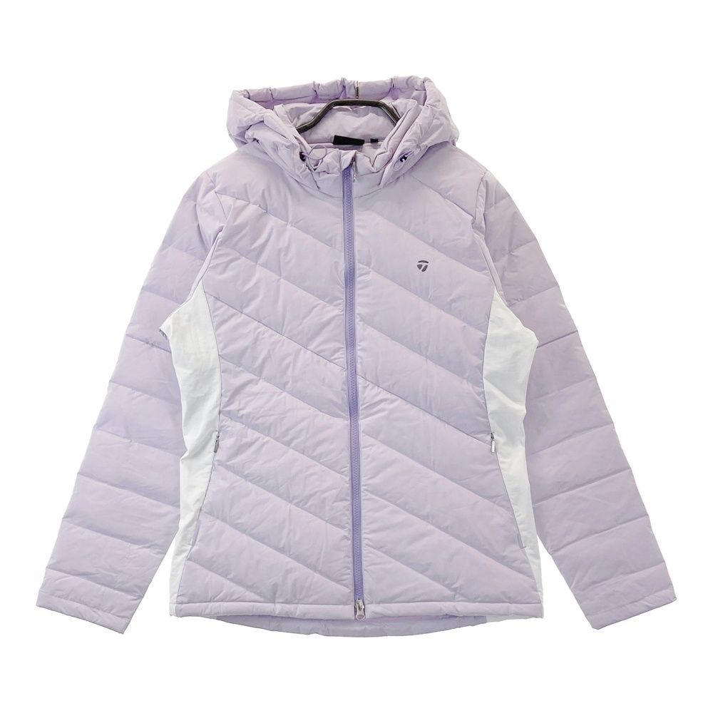 サイズ O TAYLOR MADE テーラーメイド フード付 裏起毛 ダウン ジップジャケット パープル系 240101556440 ゴルフウェア レディース ストスト