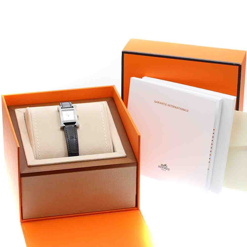 エルメス HERMES HH1.132 Hウォッチミニ ダイヤベゼル クォーツ レディース 内箱・保証書付き_919597 エルメス HERMES HH1.132 Hウォッチミニ ダイヤベゼル クォーツ