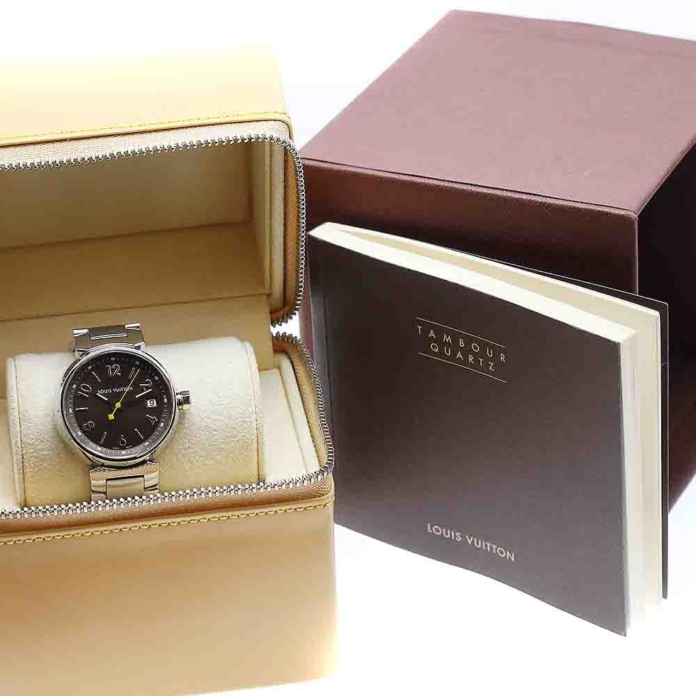 ルイ ヴィトン LOUIS VUITTON Q 1311 タンブール デイト クォーツ レディース 箱 保証書付き_913708