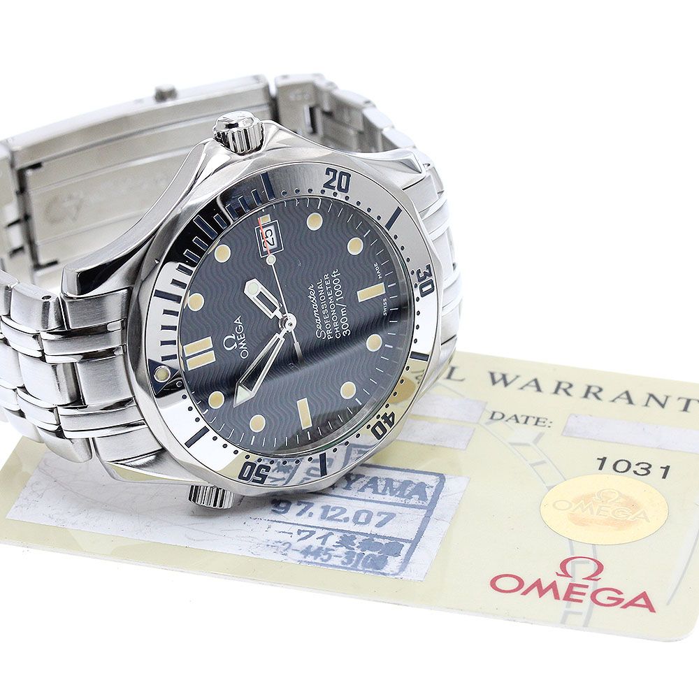 オメガ OMEGA 2532 80 シーマスター300 デイト 自動巻き メンズ 保証書付き_916539