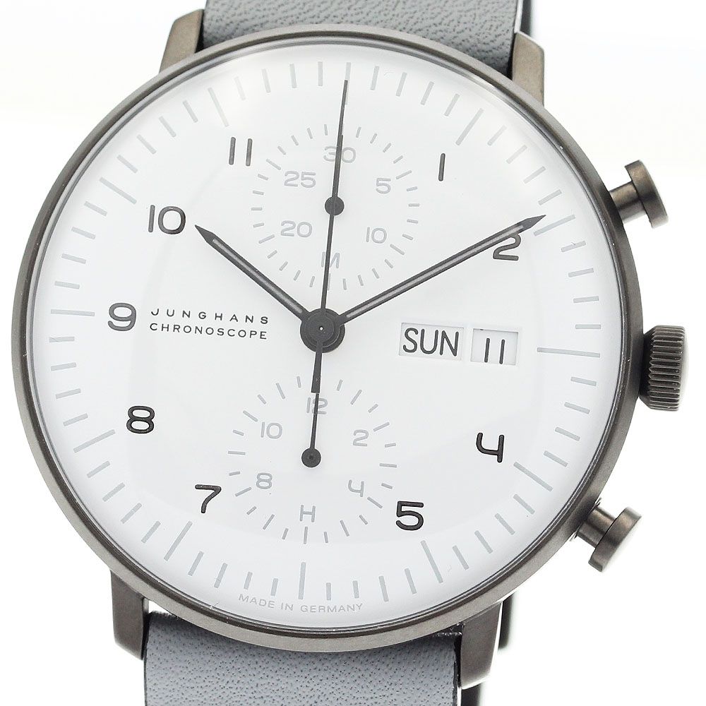 ユンハンス JUNGHANS 027 4008.05 マックスビル クロノスコープ デイデイト 自動巻き メンズ 内箱 保証書付き_919018