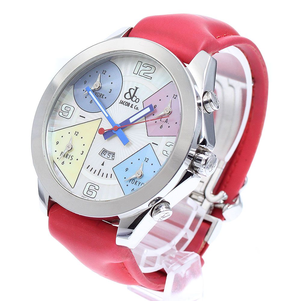 ジェイコブ JACOB CO 5タイムゾーン ダイヤベゼル クォーツ メンズ_911809