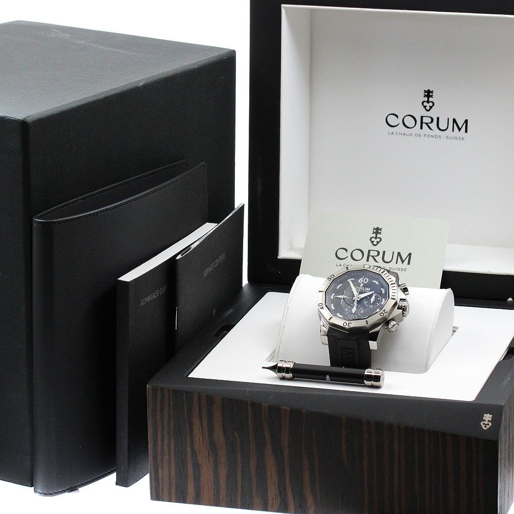 コルム CORUM A 753 02943 01 0087 アドミラルズカップ46 シーフェンダー クロノグラフ 自動巻き メンズ 箱 保証書付き_872926