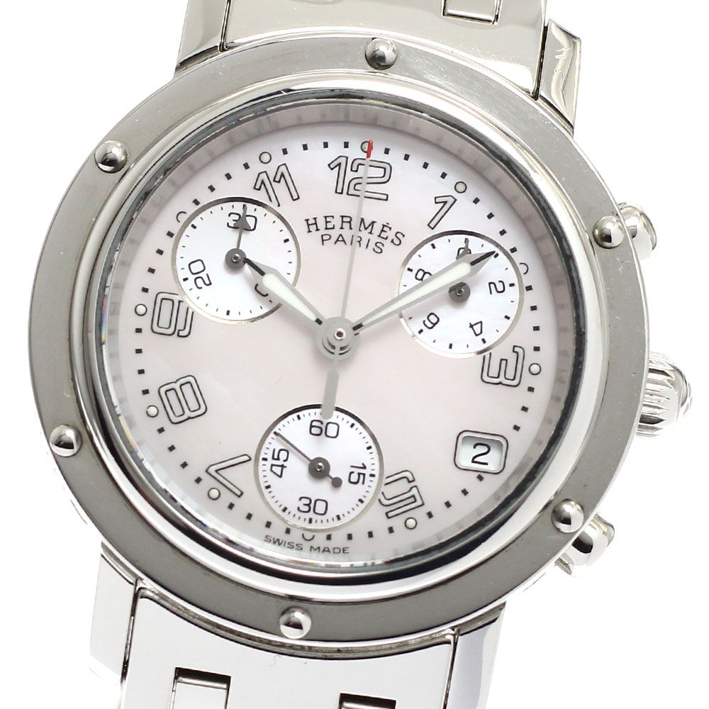 エルメス HERMES CL 1 310 クリッパークロノ デイト クォーツ レディース _917175