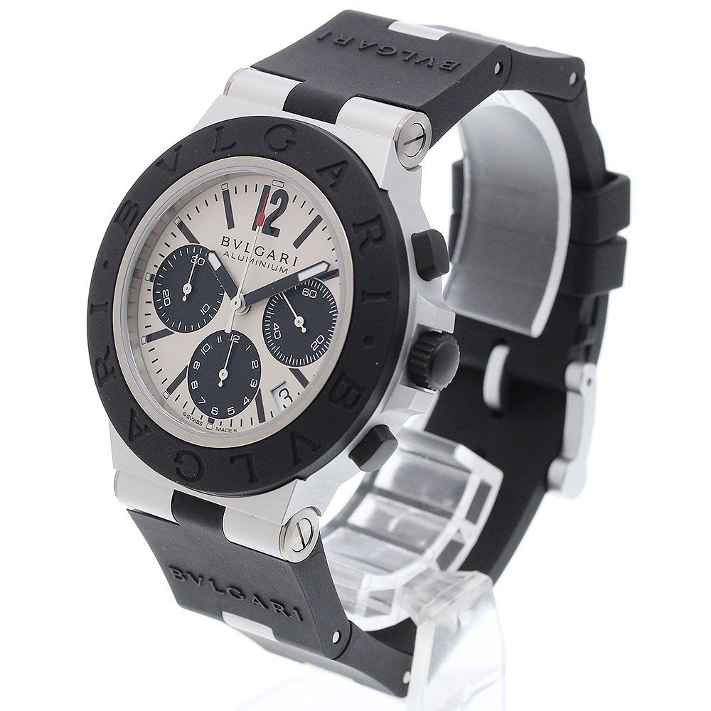  ブルガリ BVLGARI BB40ATCH 103383 アルミニウム デイト クロノグラフ 自動巻き メンズ 内箱 保証書付き_918946 テーパードデニム 自動巻き時計 腕時計(アナログ)