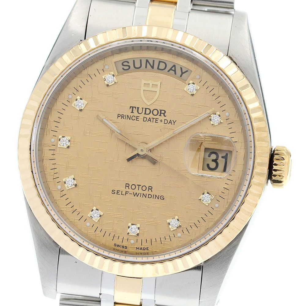 チュードル TUDOR 76213 プリンス デイトデイ 10Pダイヤ 自動巻き メンズ_916491