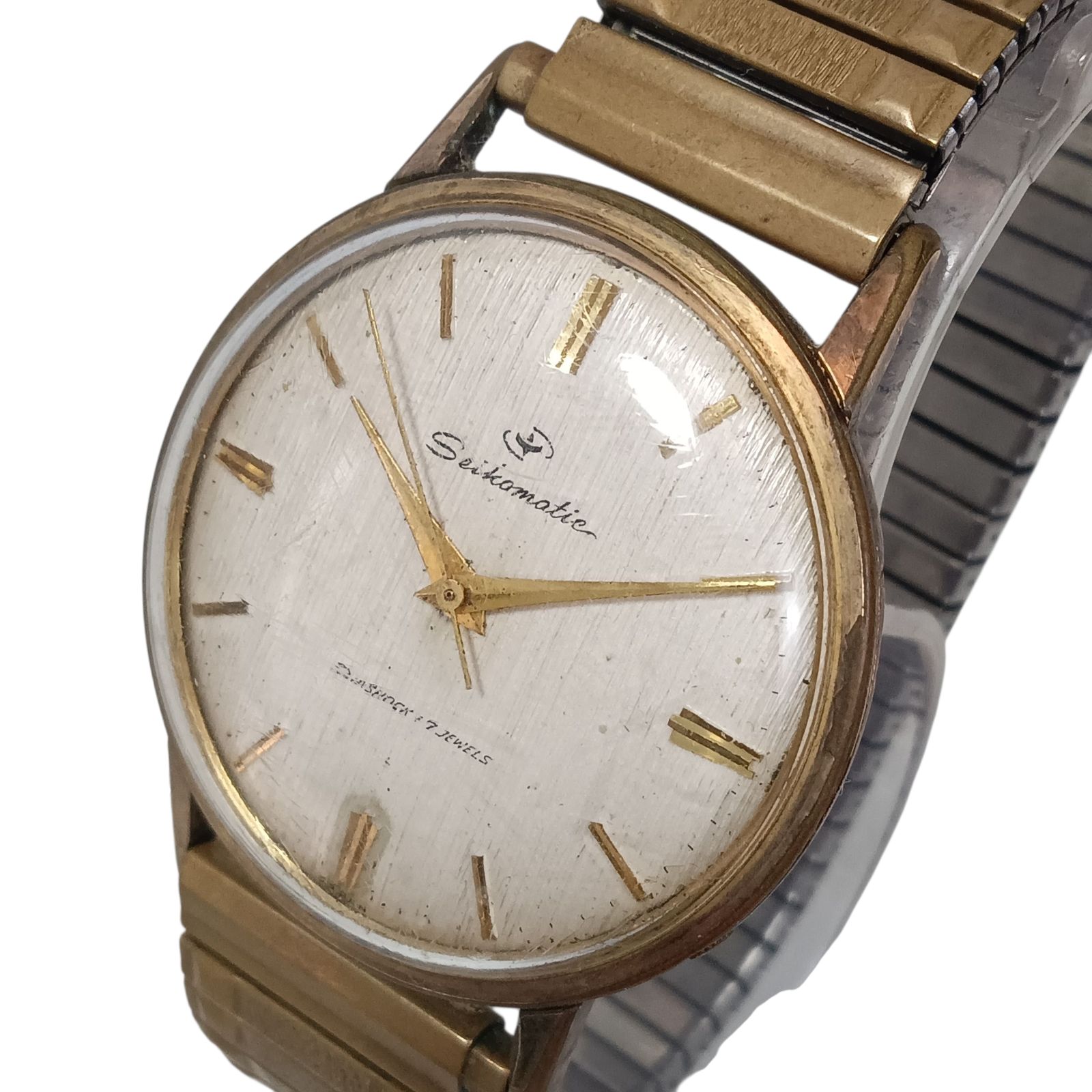 稼働 1111 2 Seiko matic セイコー マチック J 14064 D メンズ腕時計 自動巻き ゴールド色