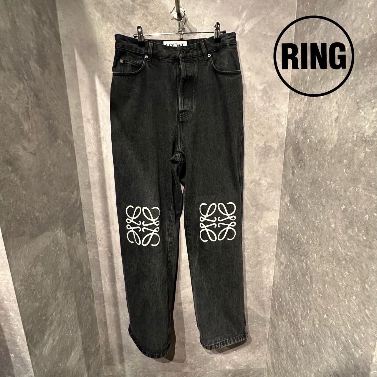 LOEWE Anagram Baggy Jeansm BLK