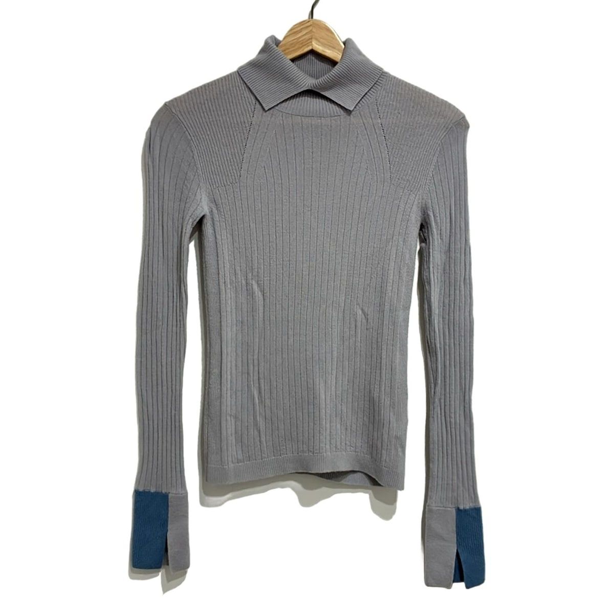 CINOH チノ 長袖セーター サイズ36 S レディース - ライトグレー×ブルーグレー