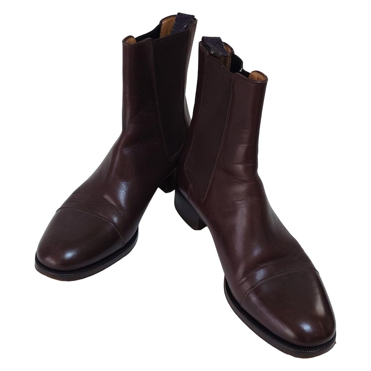 CHRISTIAN LOUBOUTIN クリスチャンルブタン ショートブーツ 39 1 2 メンズ - ダークブラウン サイドゴア レザー