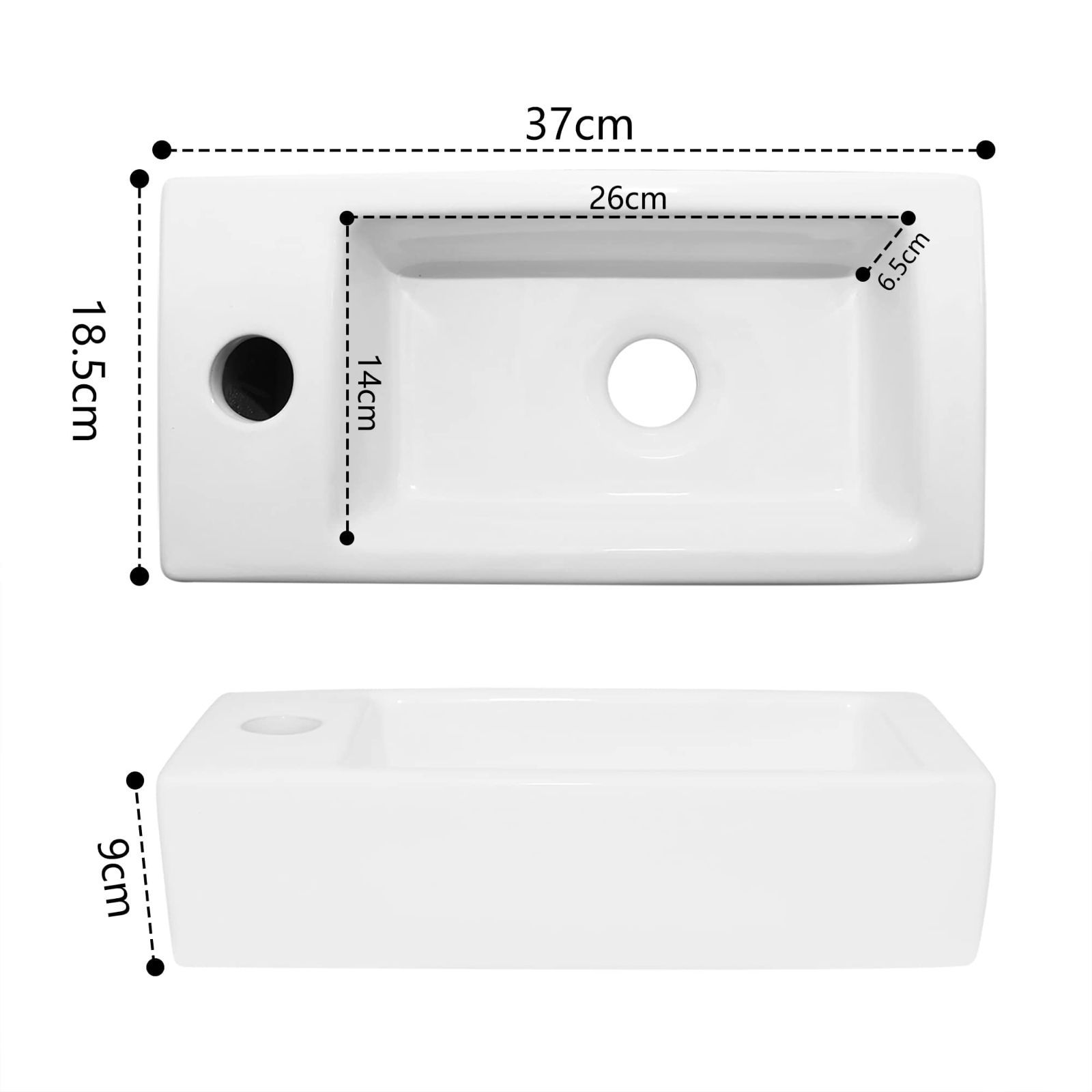洗面台 左側陶器手洗鉢