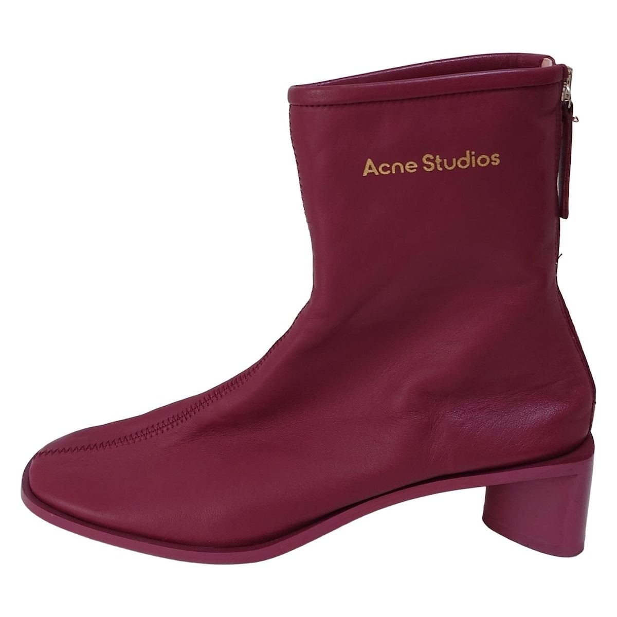 ACNE STUDIOS アクネ ストゥディオズ ショートブーツ 37 レディース ボルドー レザー