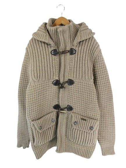 バーク Bark ニット ダッフル コート リブ ローゲージ サイズS