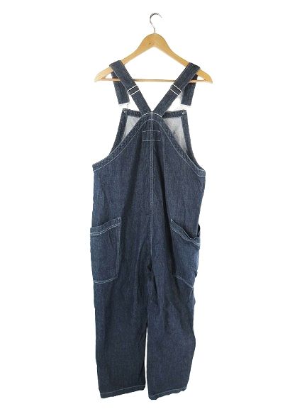 ハーベスティ A 12007-4 オーバーオール サロペット デニム ロング ワイド ボタン 無地 ネイビー サイズ1 QQQ