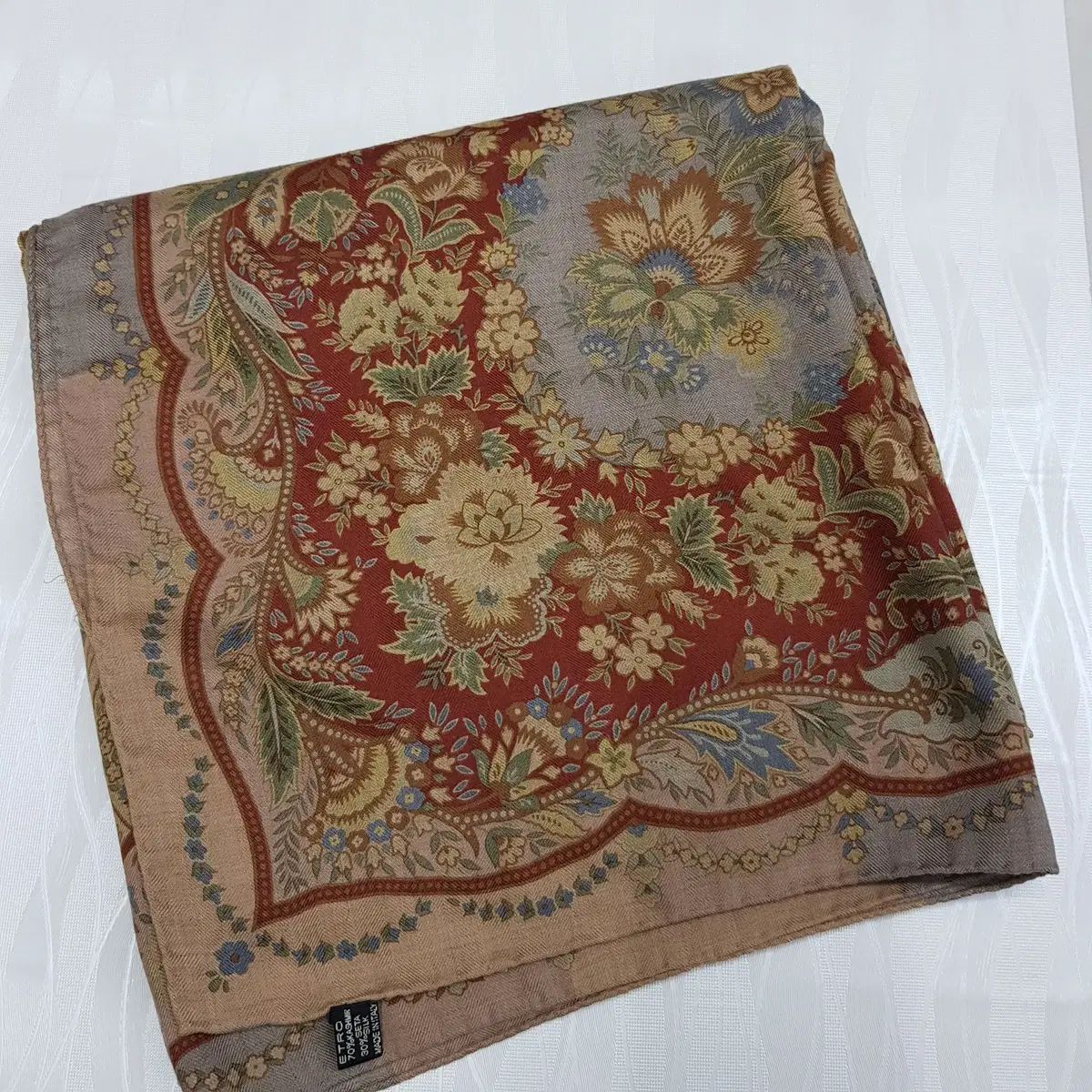  エトロ ETRO ベイズリー シルク カシミア スカーフ バンダナ スカーフ 小物