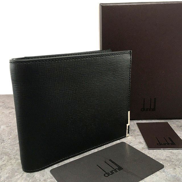 509 み dunhill 二つ折り財布 ブラック レザー シンプル