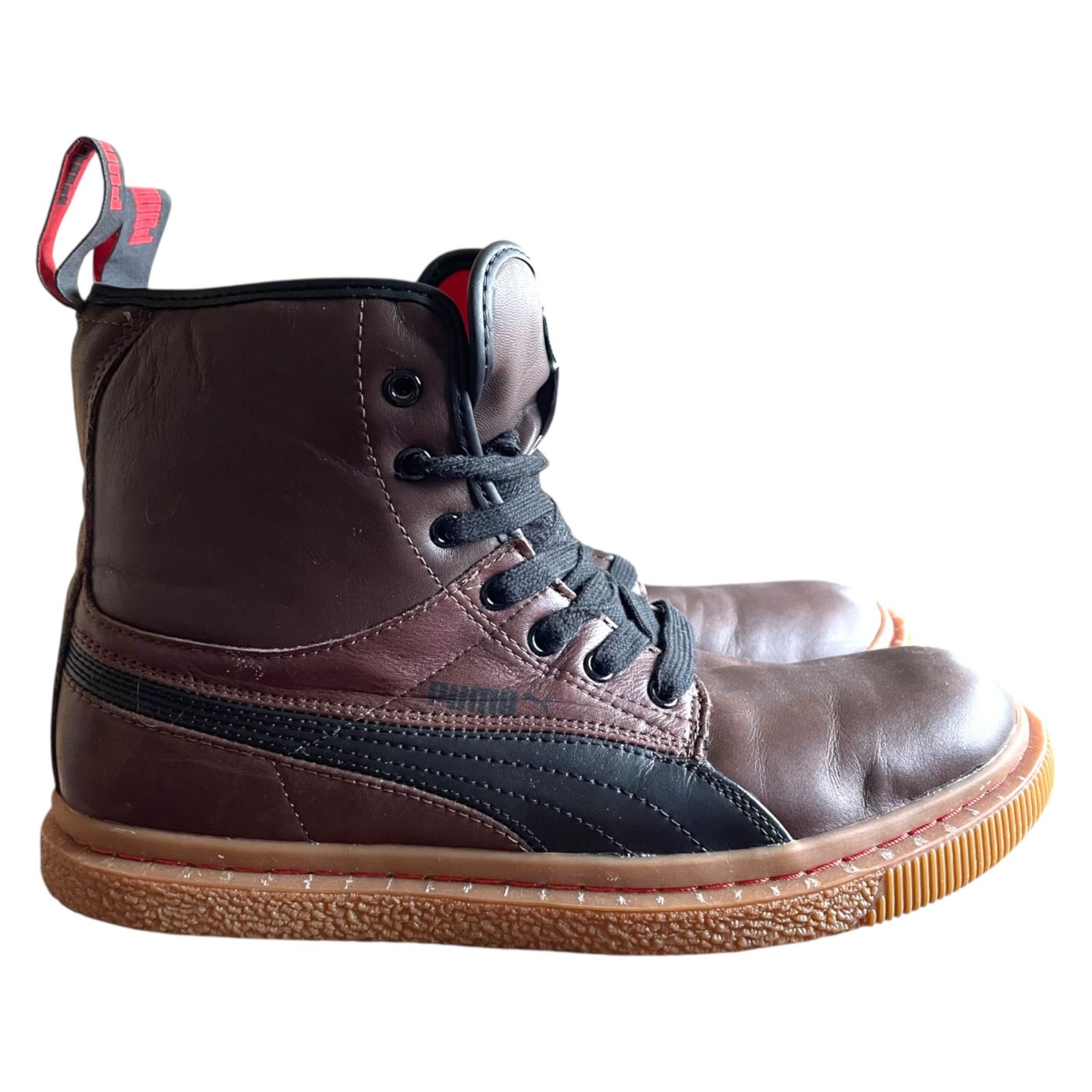 Z1601PUMA プーマ 美品 27cm ハイカットブラウン レザー ブーツ - メルカリ