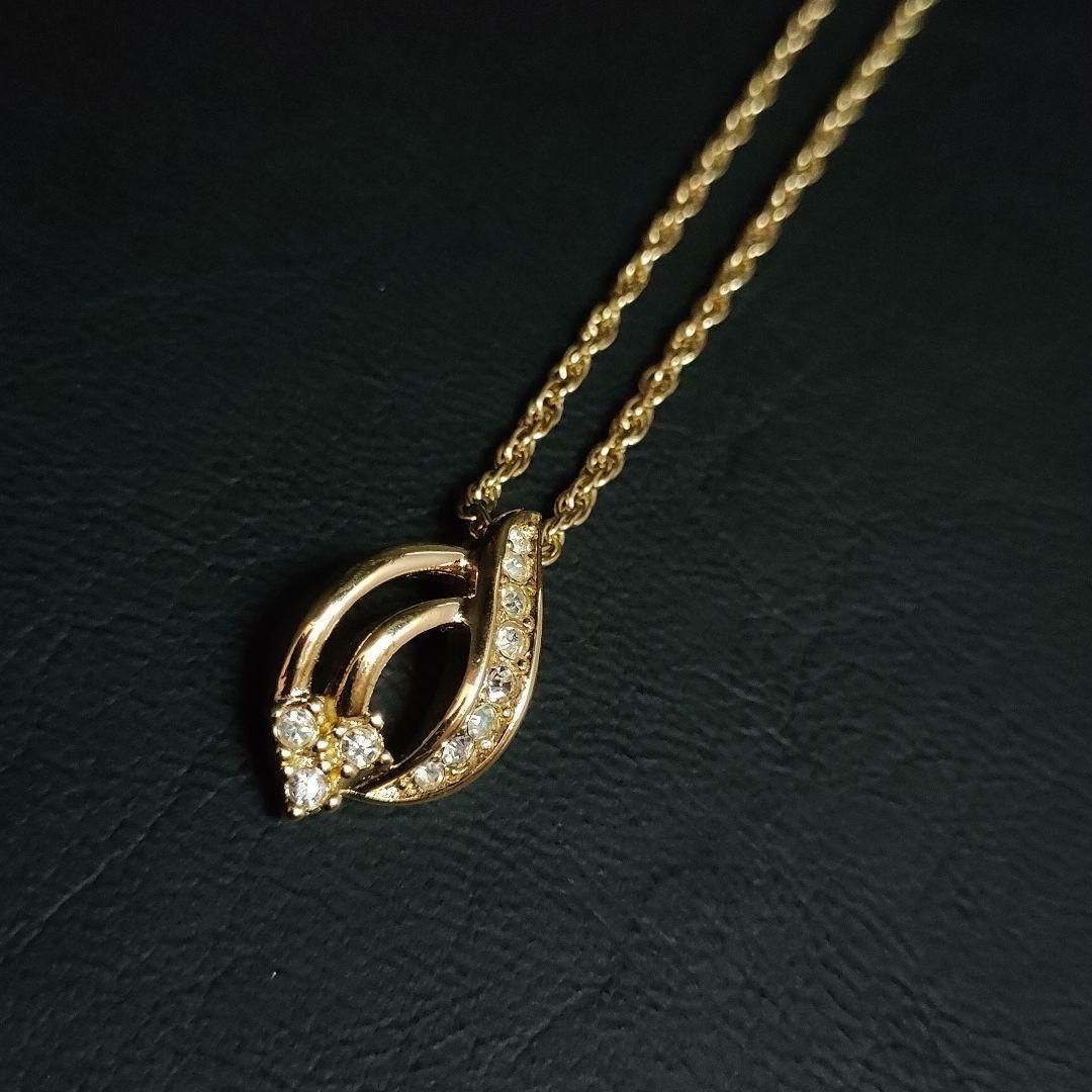 Dior ディオール ネックレス ゴールド ラインストーン 雫型