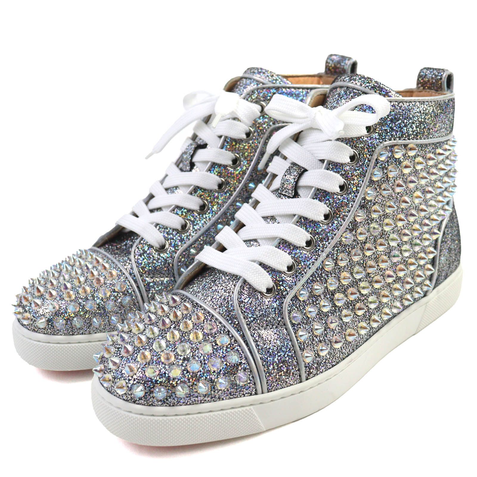 極美品△Christian Louboutin クリスチャンルブタン ロゴ スパイク