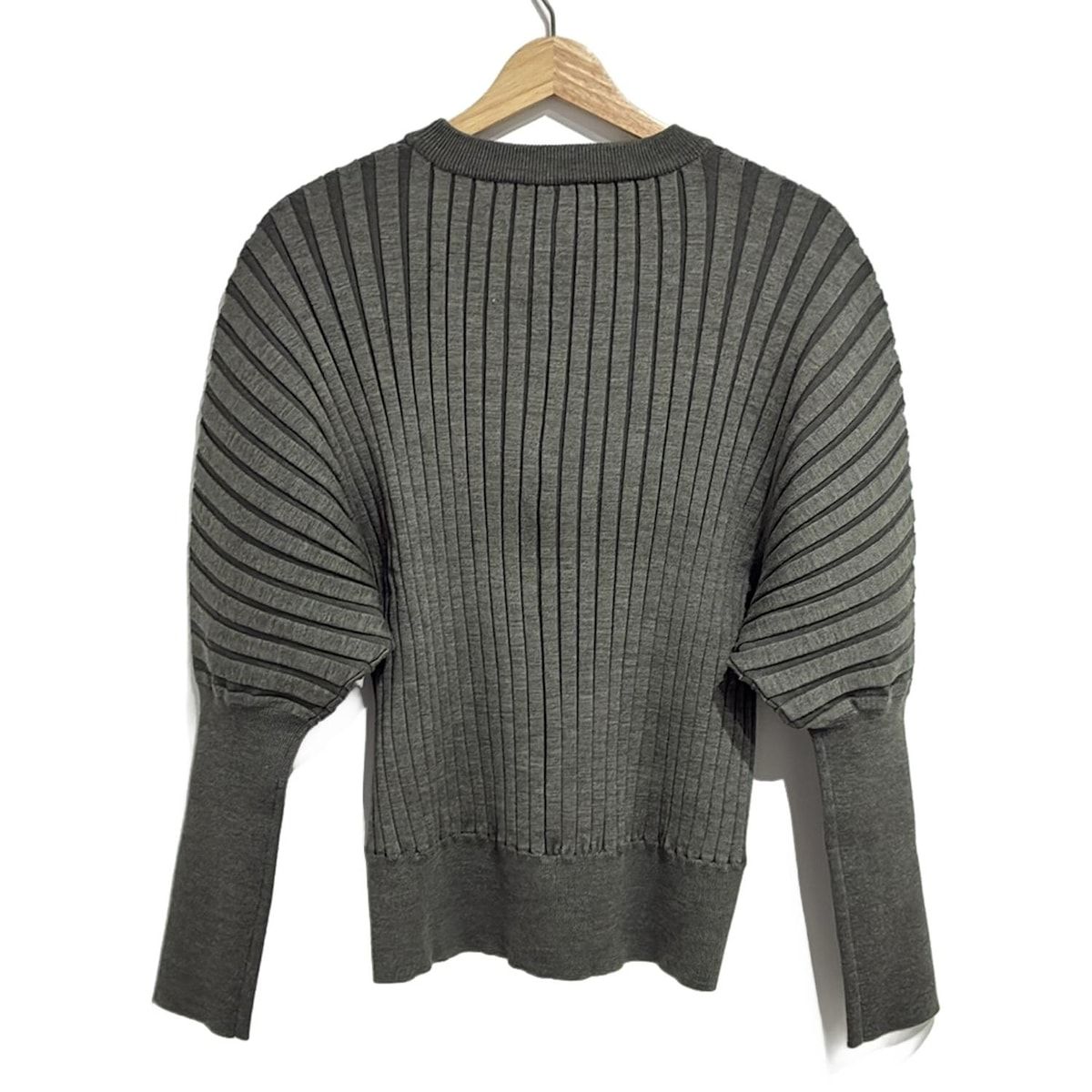 HYKE ハイク 長袖セーター サイズ1 S レディース - グレー×ダークグレー クルーネック ストライプ