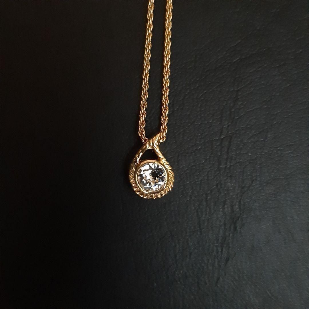 Dior ディオール ネックレス ジルコニア 雫 ゴールド CD