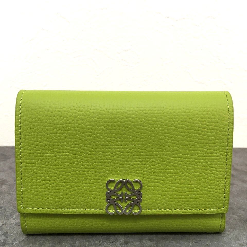 み LOEWE コンパクトウォレット グリーン 620