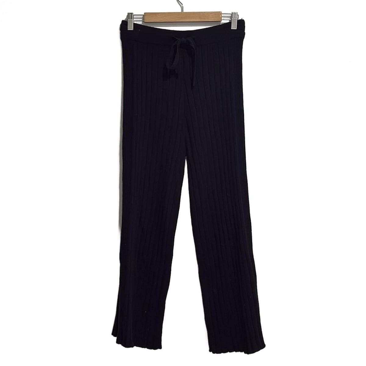 TICCA ティッカ パンツ サイズF レディース 黒 フルレングス ニット ウエストゴム