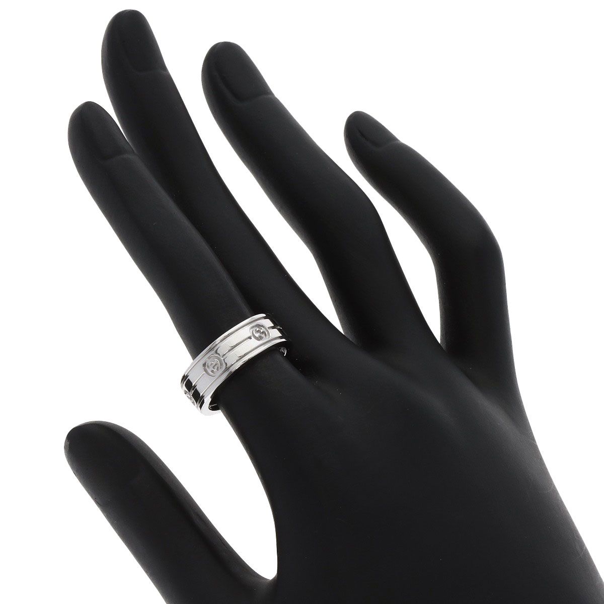 中古品 送料込 GUCCI グッチ リング K18WG 12号 イタリア産 中古品 送料込 GUCCI グッチ リング K18WG 12号 イタリア産 中古品